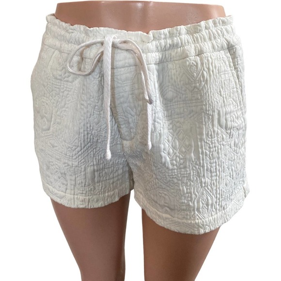 LOU & GREY Cream Jacquard Drawstring Shorts, size Small - Picture 6 of 10